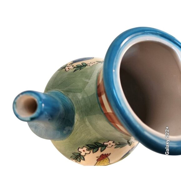 Heartfelt Kitchen Creations Hand-Painted Rooster Ceramic Teapot 7" Tall Youngs I - Picture 5 of 12
